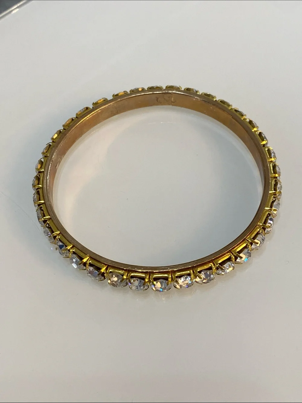 Gold Tone Crystal Bangle Bracelet